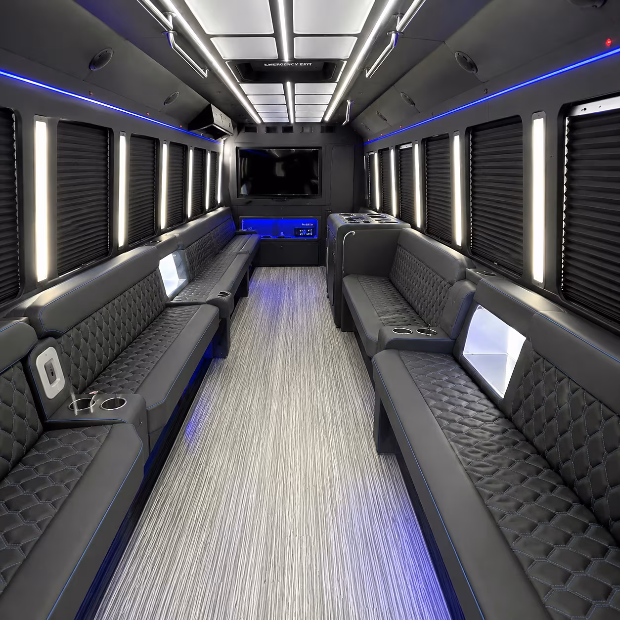 Miami Bachelor & Bachelorette Transportation party bus interior