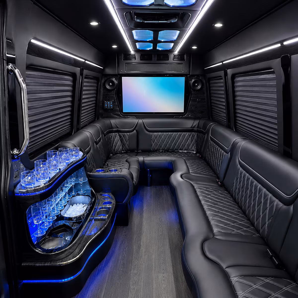 Miami Bachelor & Bachelorette Transportation party bus interior