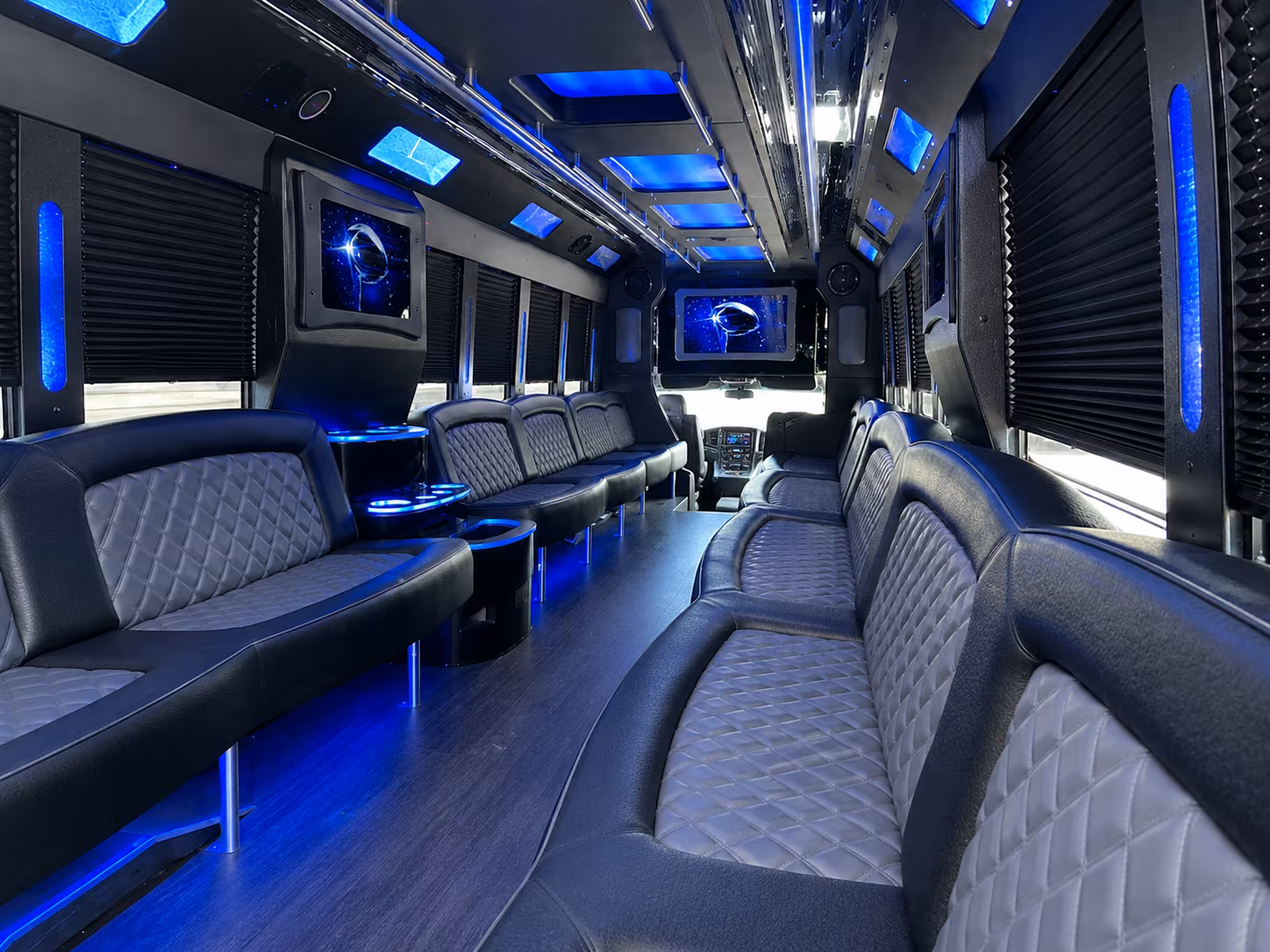 Miami Birthday, Sweet 16, & Quinceañera Transportation party bus exterior