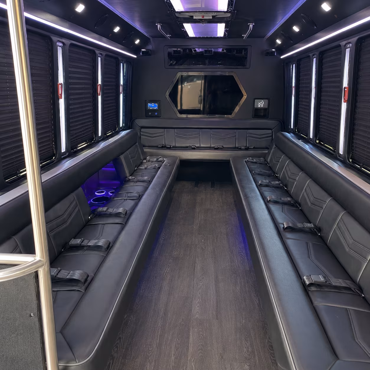Miami Birthday, Sweet 16, & Quinceañera Transportation party bus exterior