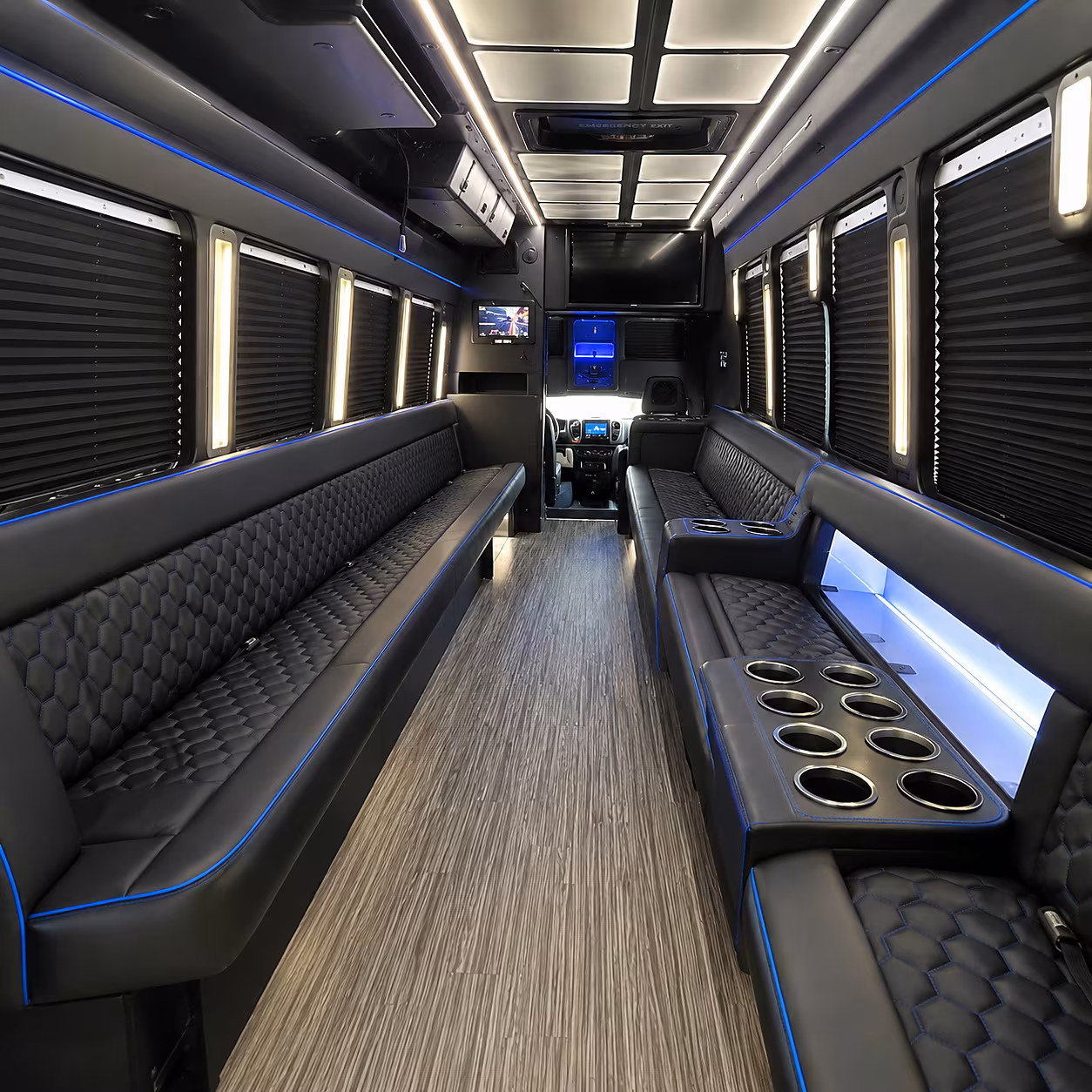 Miami Concert & Music Festival Transportation party bus interior
