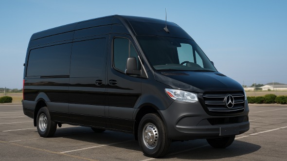 Exterior of Charter Bus Company Hollywood's 14 Passenger Sprinter Limousine in Hollywood