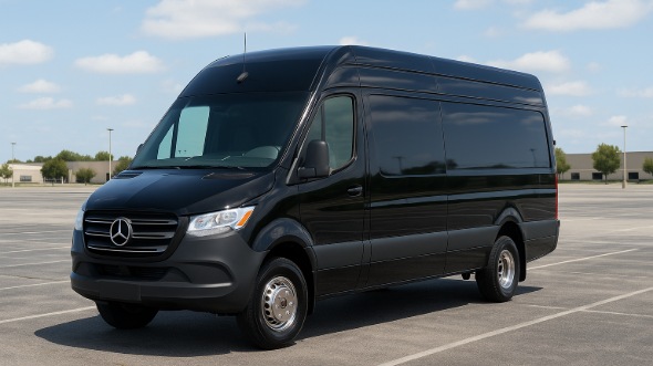 Exterior of Charter Bus Company Miami Beach's 14 Passenger Sprinter Limousine in Miami Beach