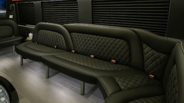 Interior of Charter Bus Company Plantation's 15 Passenger Party Bus in Plantation
