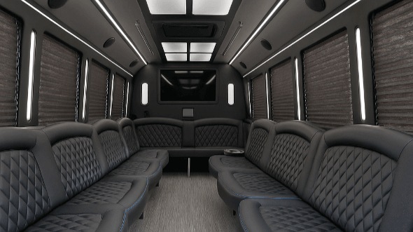 Interior of Miami Party Bus Company's 20 Passenger Party Bus in Miami