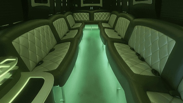 Interior of Miami Party Bus Company's 25 Passenger Party Bus in Miami