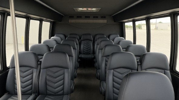 Interior of Charter Bus Company Miami's 28 Passenger Minibus in Miami