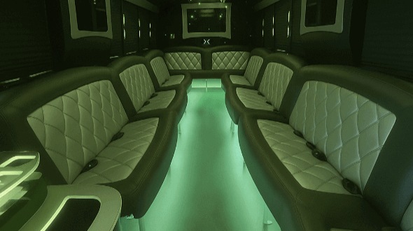 Interior of Miami Party Bus Company's 28 Passenger Party Bus in Miami