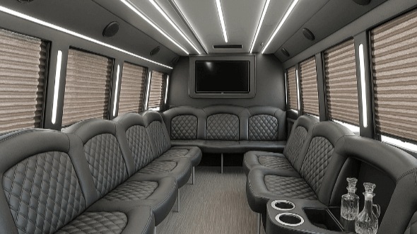 Interior of Charter Bus Company Plantation's 28 Passenger Party Bus in Plantation