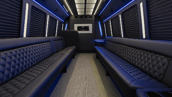 Interior of Charter Bus Company Davie's 30 Passenger Party Bus in Davie