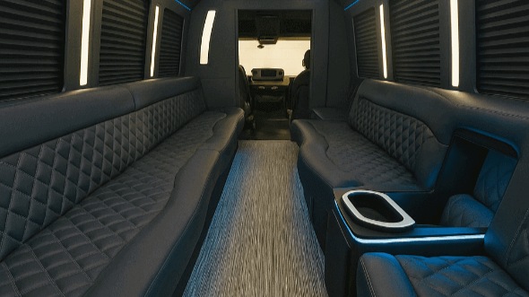 Interior of Miami Party Bus Company's 30 Passenger Party Bus in Miami