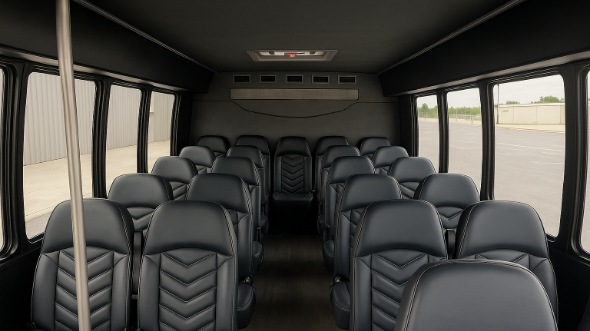 Interior of Charter Bus Company Miami's 35 Passenger Mini Bus in Miami