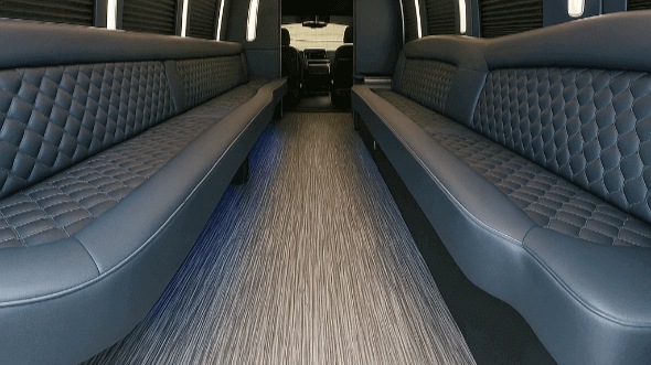 Interior of Charter Bus Company Miami Gardens's 40 Passenger Party Bus in Miami Gardens