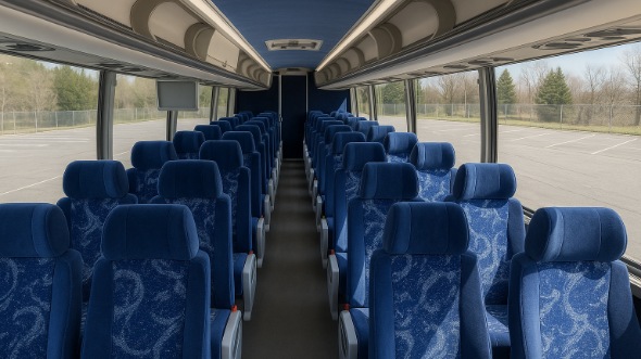 Interior of Charter Bus Company Miami's 45 Passenger Charter Bus in Miami
