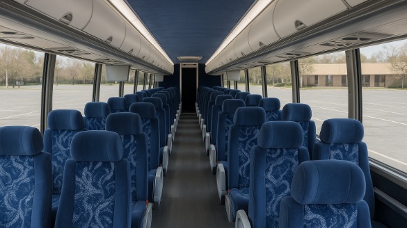 Interior of Charter Bus Company Miami's 46 Passenger Charter Bus in Miami
