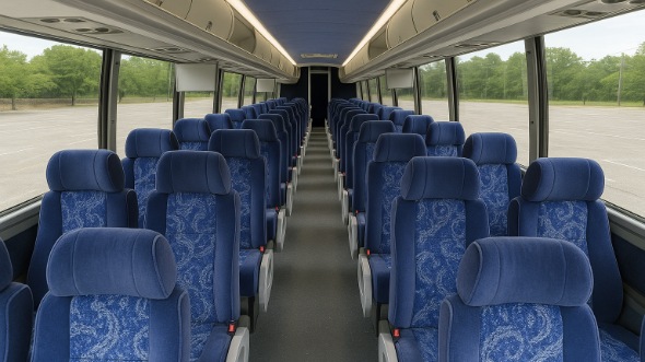 Interior of Charter Bus Company Miami's 47 Passenger Charter Bus in Miami