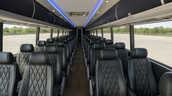 Interior of Charter Bus Company Miami's 48 Passenger Charter Bus in Miami