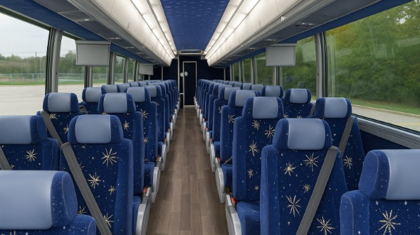 Interior of Charter Bus Company Miami's 51 Passenger Charter Bus in Miami
