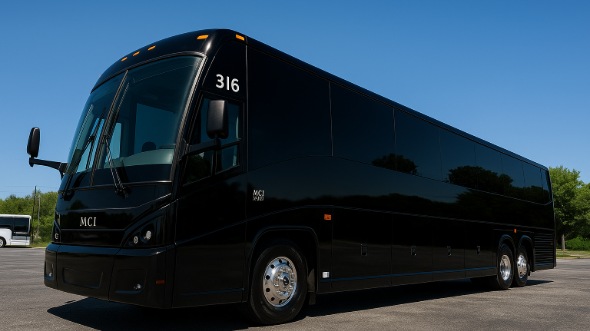 Exterior of Charter Bus Company Miami's 51 Passenger Charter Bus in Miami