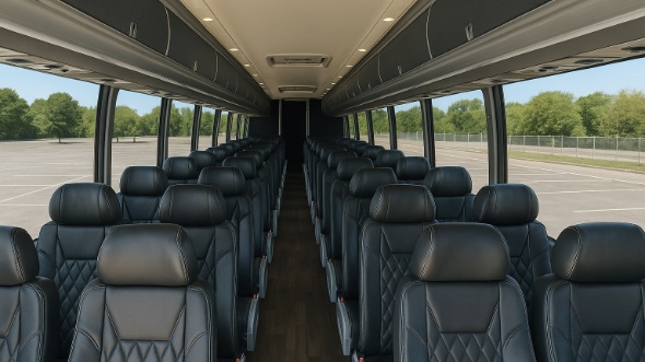 Interior of Charter Bus Company Miami's 56 Passenger Charter Bus in Miami