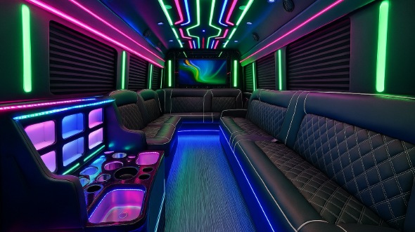 miami 25 passenger party bus interior